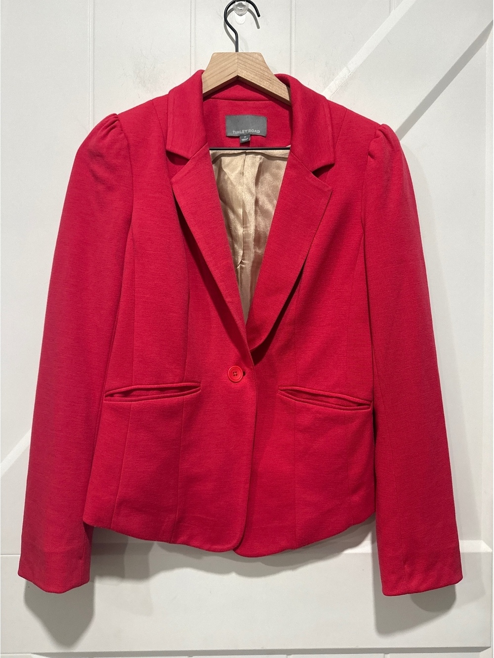 Tinley Road Vibrant Pink Single Button Blazer Jacket, Medium
